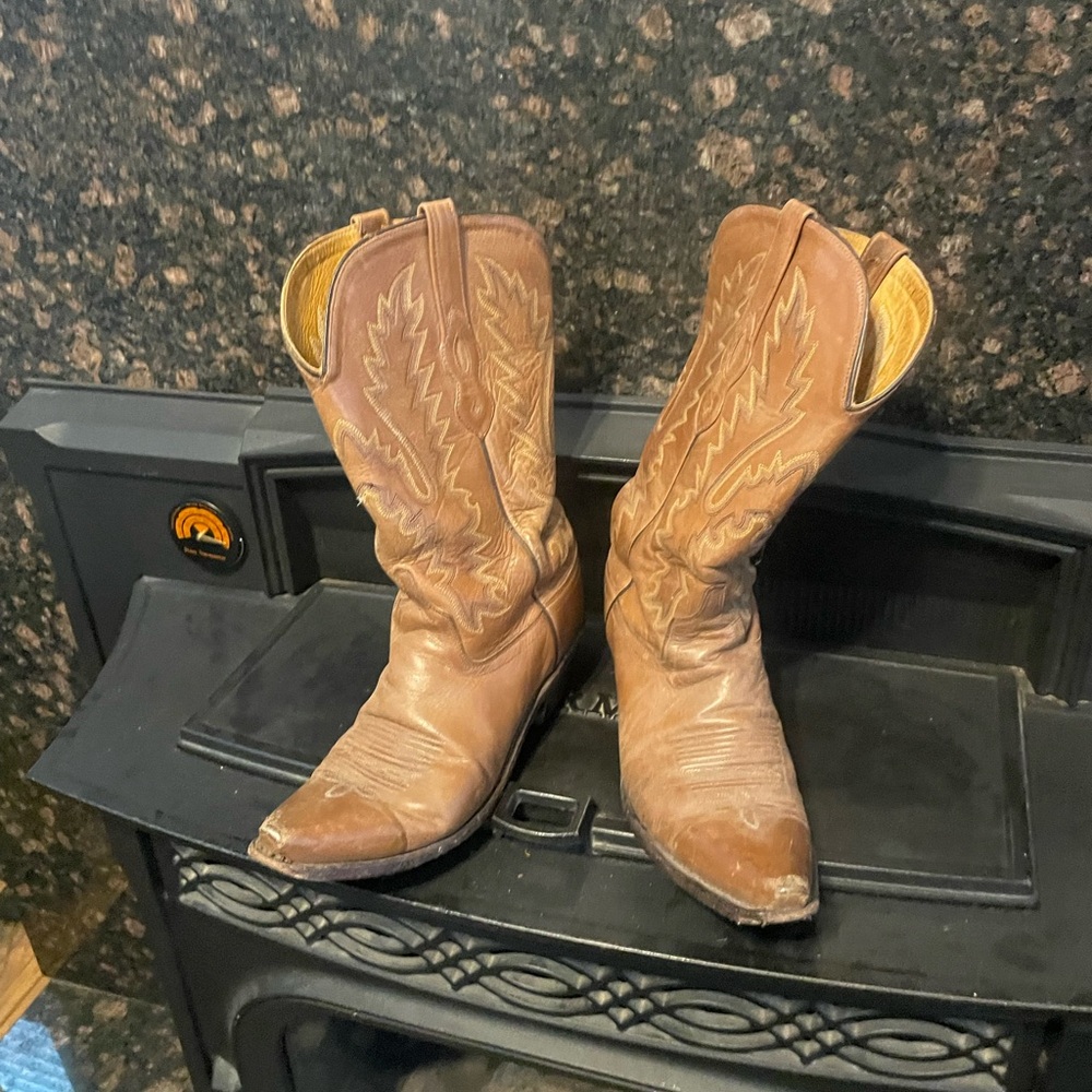 Old West Brown Heeled Boots